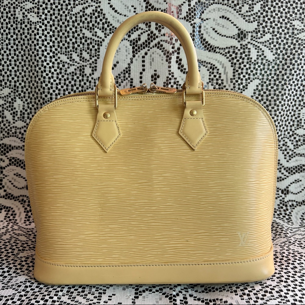 AUTHENTIC LV EPI YELLOW ALMA BAG